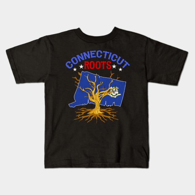 Home Connecticut Roots State Tree Gift Grown Tree Flag Lover Kids T-Shirt by Proficient Tees